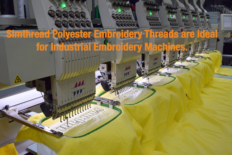 Simthread - 33 Selections - Various Assorted Color Packs of Polyester Embroidery Machine Thread Huge Spool 5500Y for All Purpose Sewing Embroidery Machines - #001 White - Image 5